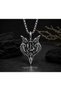 Stainless Steel Anthracite Color Viking Mythology Huginn and Muninn Raven Pendant