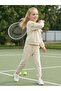 6-9 Years Old Tracksuit Set with Ruffled Sleeves - Ivory
