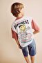 100% Cotton Smiley World Oversized Crew Neck Back Printed Short Sleeve Ecru T-Shirt for Boys H8314