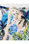 Women's Beach Bag with Zipper, Lined Pocket, Beach Picture Drawing Pattern, Soft Rope Handle - 8