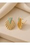 Xuping Rose Color, Turquoise Minered Fan Shape Earrings Acr9950 - 2