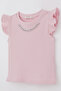 Girl's T-Shirt with Belt and Chain Accessory, Ages 9-14, Pink - 6