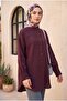 Sleeve Cuff Draped Oval Cut Shirt - Mortar - 4