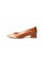 Dino Women's Large Size Patent Leather Comfortable Shoes P0001-Brown Cream - 6