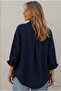 Γυναικείο μακρυμάνικο μπλουζάκι μπλε Navy Oversize Basic - 2