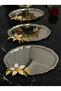 Steel Oval 6 Pieces Large Flower Service and Presentation Tabs 25 cm