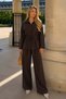 Brown Long Sleeve Oversized Women's Set Sh338