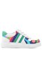 Tbons Special Design Genuine Leather White Green Lace up Zippered Kids Sneaker - 3