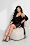 Plus Size Lace Detailed Nightgown & Robe Set