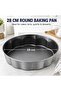 Round Carbon Steel Nonstick Baking Pan 28 cm Fluted Cake Pan for Cake, Pizza Tray (280x58 mm) Oven Bakeware - 2