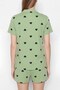 Egyptian Women's Cotton Shirt Sort Set Green - 2