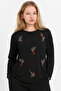 Stone Patterned Long Sleeve Bamboo Viscose Fabric Blouse