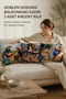 TAPESTRY WOVEN WOMAN ON THE BALCONY 3 PIECES CUSHION COVERS - 5