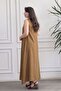 V-Neck Sleeveless Linen Textured Dress - 4
