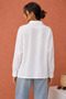 Women's White Muslin Oversize Casual Cut Buttoned Shirt - 5