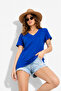 Women's V-Neck Viscose Combed Cotton T-Shirt a Quality - 2