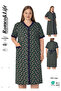 Women's Plus Size 100% Cotton Combed Fabric Buttoned Summer Dress / Green-Brown 4180
