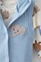 3 Piece Baby Boy Set with Hooded Vest, Elephant Embroidered Printed Bodysuit, Ribbed Bottom and Top Set 3-6-9 - 3