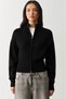 Black Double Zipper Mock Neck Women's Knitwear Cardigan Mg2505