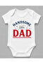 100% Cotton Handsome Like Dad Baby Bodysuit White Snap Fastener Bodysuit 583877