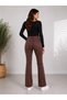 Sieana Women's Brown High Waist Stretch Fabric Flare Flared Trend Jean - 4