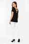 Short Sleeve V Neck Blouse with Cross Back Detail - 6