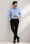 Men's Blue Classic Shirt Regular Fit Long Sleeve 100% Cotton Breathable Stylish Office Casual - 2