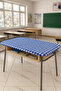 25-Piece Elastic School Desk Cover (110X40 cm) + Teacher's Table Cover (145X100 cm) - Blue Gingham - 5
