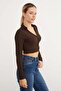 Polo Neck Zippered Crop Bodysuit - 4
