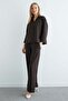 Buttoned Elastic Waist Capri Sleeve 2-Piece Set - 6