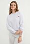 3 Yarn Heart Embroidered Crew Neck Sweatshirt - 3