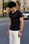 Black T-Shirt with Ripped Detail 2883