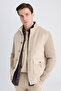 Ds Damat Regular Fit Beige Plain Coat