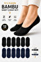 Women's Bamboo Ballerina Socks Premium 12-Pack Seamless Anti-Exposure Silicone Ballerina Socks