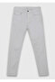 Gray Plain Woven Slim Fit Casual Cotton Blended Trousers - 6