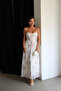 Corset Detailed, Supportive, Floral Patterned Maxi Long Dress - 6