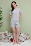 Striped Crew Neck Shorts Pajama Set - 5