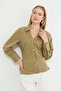 Long Sleeve Shirt with Draped Sides - 2
