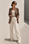 Brown Linen Blazer Women's Jacket Mg2443
