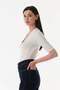 Buttoned Front Polo Neck Lycra Blouse - 5