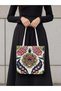 Women's Chinese Woven Shoulder Bag Casual Tote Bag - 4