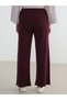 Trendlucky Women's Wide Leg Knitwear Pants with Elastic Waist and Difference in Color - 4