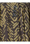 Original Oval Collar Patterned Blouse - 7