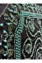 Allegra |   Stone and Sequin Bead Embellished Sparkling Satin Silver Metal Handle Evening Dress Bag - 7