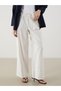 Trendlucky Women's Striped Linen Blend Trousers with Elastic Waist - 2