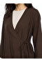 Nevavm Double-Breasted Collar Textured Modal Blend Women's Kimono with a Difference - 3
