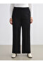 Lcw Everyday Black Textured Women's Trousers with Elastic Waist - 6