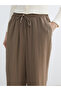 Lcw grace brown elastic waist textured women's pants - 4