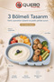 Silicone Vacuum Divided Food Plate, Baby Food Plate, Vacuum Baby Kids Food Plate, 3 Compartment Food Plate - 2