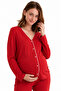 Piped Detail Pajama Set Suitable for Pregnant and Postpartum Women - 4